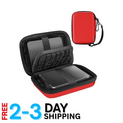 Water-Resistant Portable Hard Drive Case for Seagate and WD - Compact Red Design