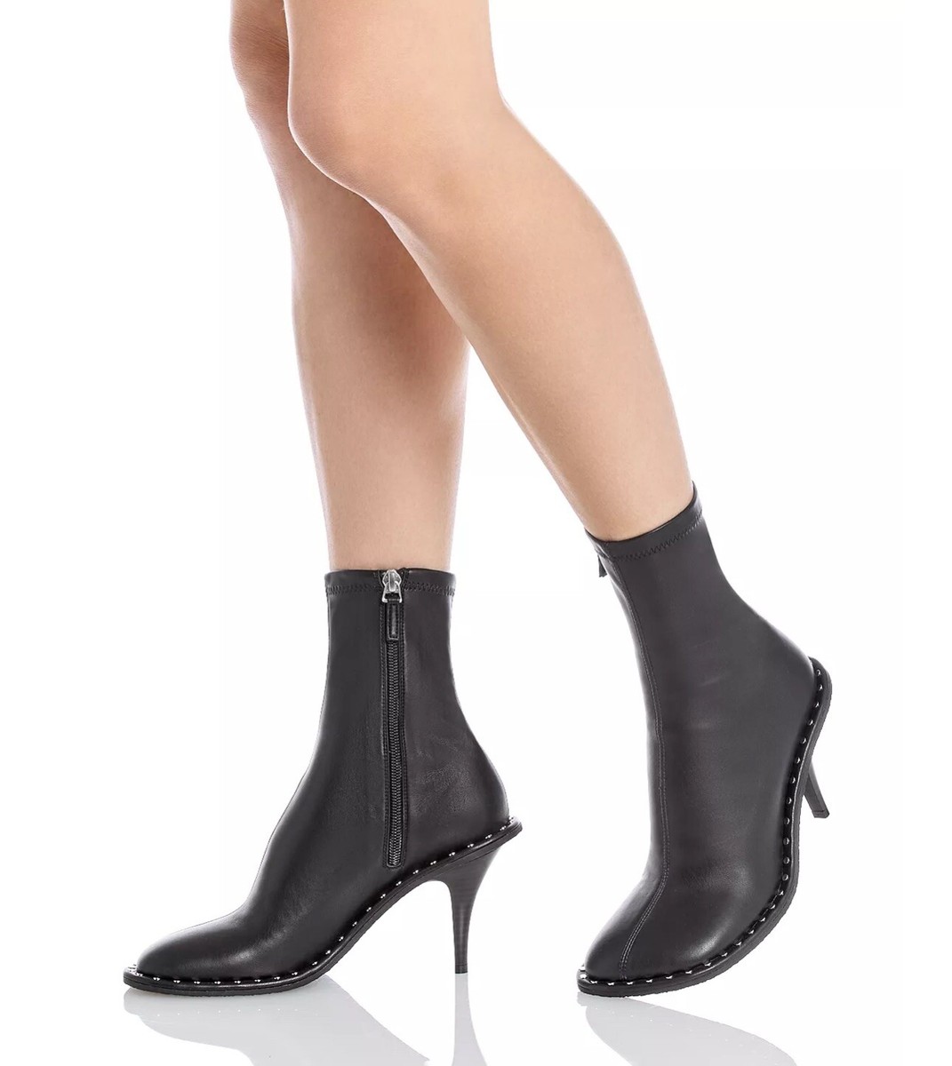 Stella Mccartney Ryder Stretch Heel Booties Black Ankle Boots Size