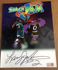 Larry Johnson Signed 8x10 Photo Space Jam Bupkus Monstar Charlotte Tristar COA