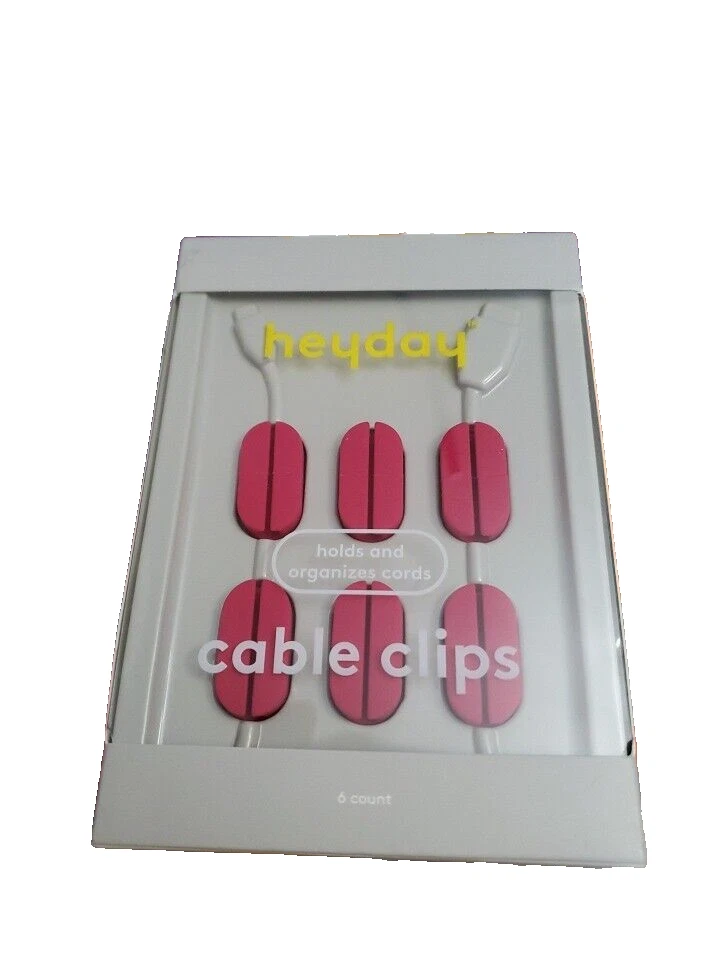 6 Pack Cable clips Red organizes cords USB Ethernet - Image 2 of 4