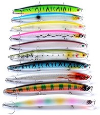 10PCS Fishing Lures Long Crankbait 19.5g/13.5cm Minnow Trolling Artificial Carp