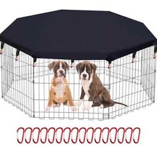 Dog Playpen Cover Sun/Rain Proof Top Cover,Provide Shade and Security for Ind...