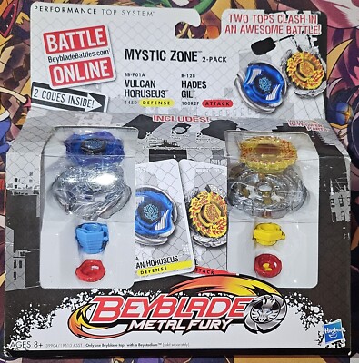 Beyblade Metal Fury 2 Pack - Vulcan Horuseus & Hades Gil BRAND NEW