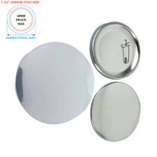 100 pcs/Pack 1-3/4" 44MM Metal Pin Back Button Metal Bottom for Badge Machine