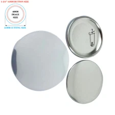 100 pcs/Pack 1-3/4" 44MM Metal Pin Back Button Metal Bottom for Badge Machine