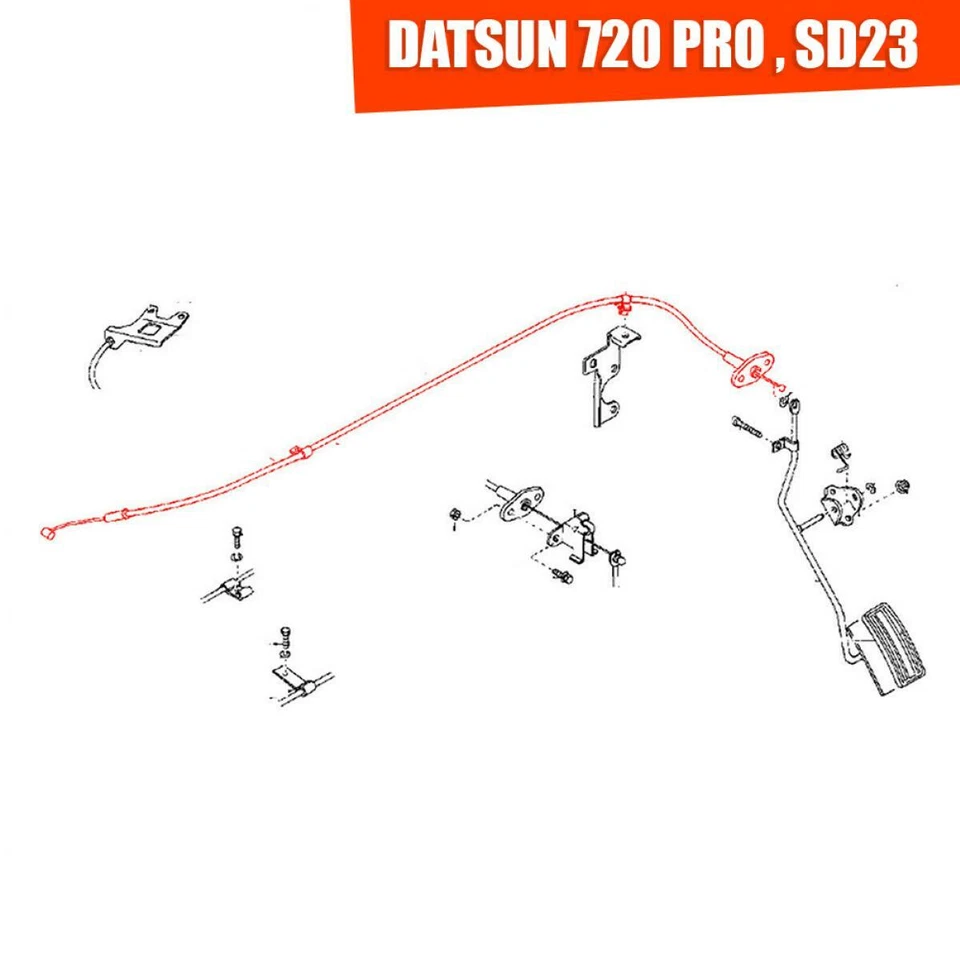 Cable acelerador acelerador Fit Nissan Datsun 720 Pro SD23 Pickup Ute 129 CM Foto 2 de 4
