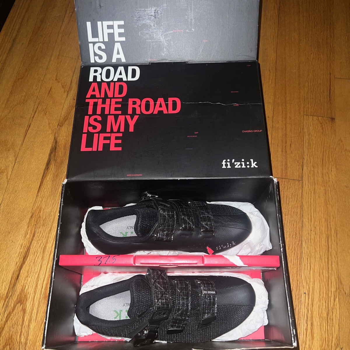 fizik フィジーク R3 DONNA Fizik Women's R3 Black Donna Road Cycling Shoes Size 37 1/2 Or US