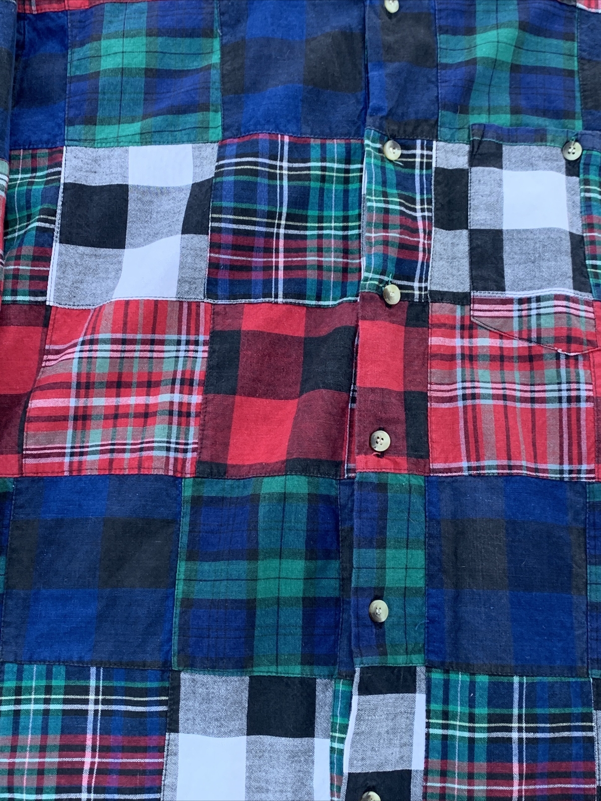 ORVIS Patchwork Quilt Vintage Button Down Collar … - image 4