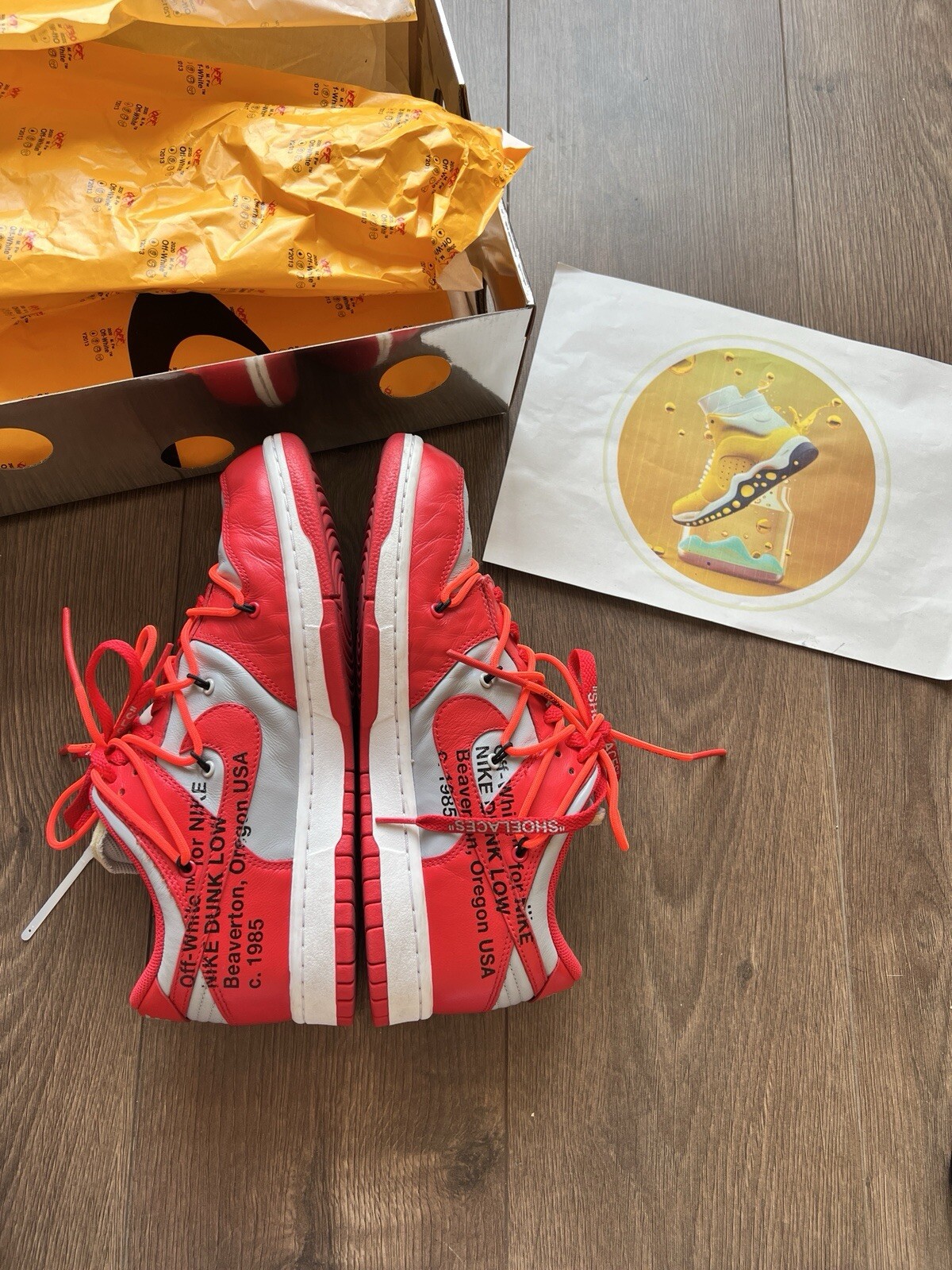 OFF WHITE X NIKE Nike x Off White Dunk Low University Red UNLV UK 9 5 US 10 5 EUR 44 5 CT0856 600