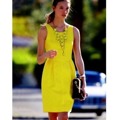 J. Crew Basket Weave Shift Dress With Pockets 2 preppy office spring colorful