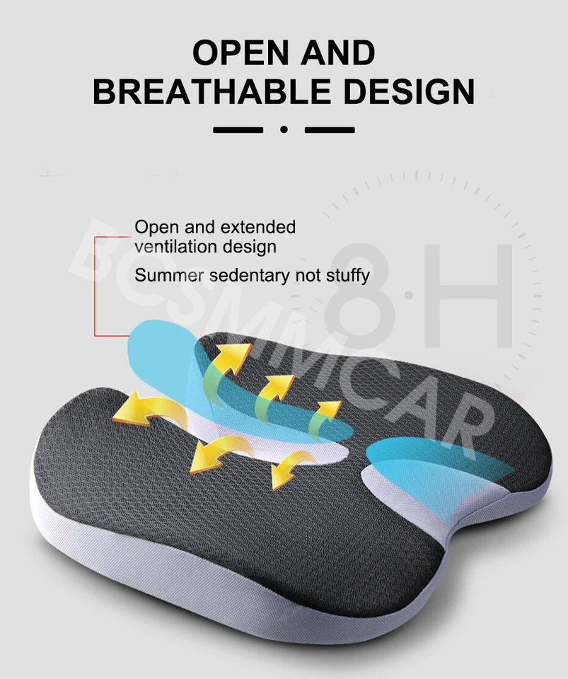 Car Seat Cushion For Tailbone Back Pain Relief Booster Office Chair Comfort Mat — 第 4/4 张图片