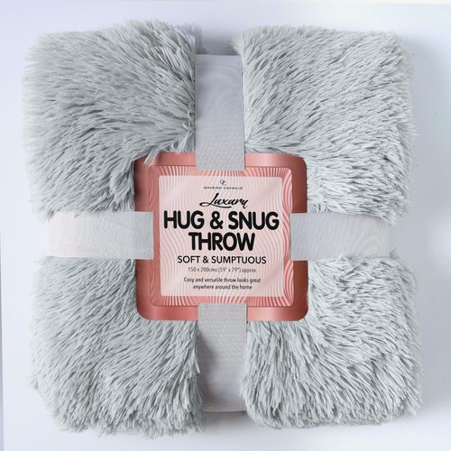 Luxury Throws Super Soft Fluffy Warm Cozy Settee Sofa Bed Fleece Fur Blanket UK - Picture 10 of 13