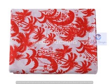 5 Yard Indian Hand Block Cotton Red Floral Print Handcrafted Fabric