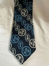 Vintage John Blair Navy, Blue and White Chess Pieces Dacron Polyester Neck Tie