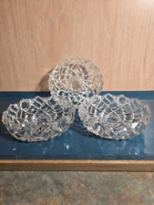 Vintage Clear Depression Era Glass Open Salt Cellar Set of 3 Salts