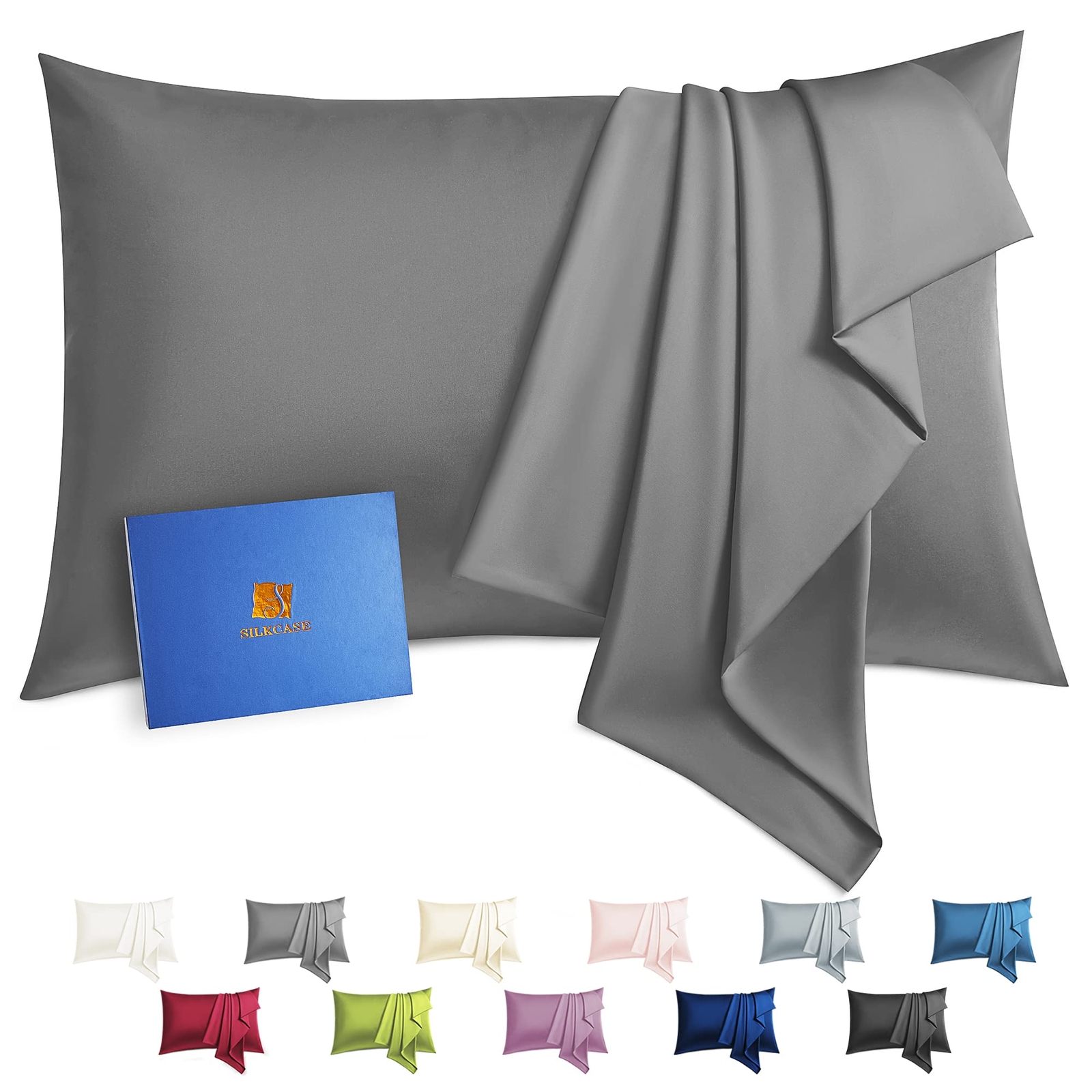 silkcase Silk Pillowcase for Hair and Skin Soft Breathable Smooth No-Static P...-image