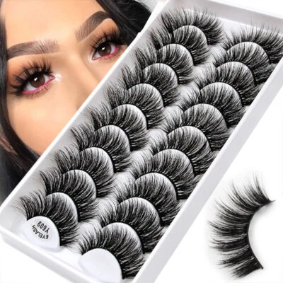 MARKENLOS 10 Paar 5D Wimpern Set künstliche Wimpern flauschig Lashes Fake False Eyelashes