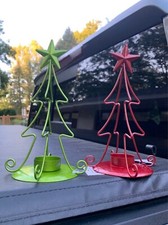 Set of Two NEW Tea Light Christmas Tree Candle Holders