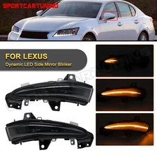 For 2009-2015 Lexus RX350 RX450H Sequential LED Side Mirror Signal Lights Smoked