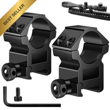 1 Inch Scope Mount Rings Set 2-Piece High or Medium Profile Fits Picatinny Rail
