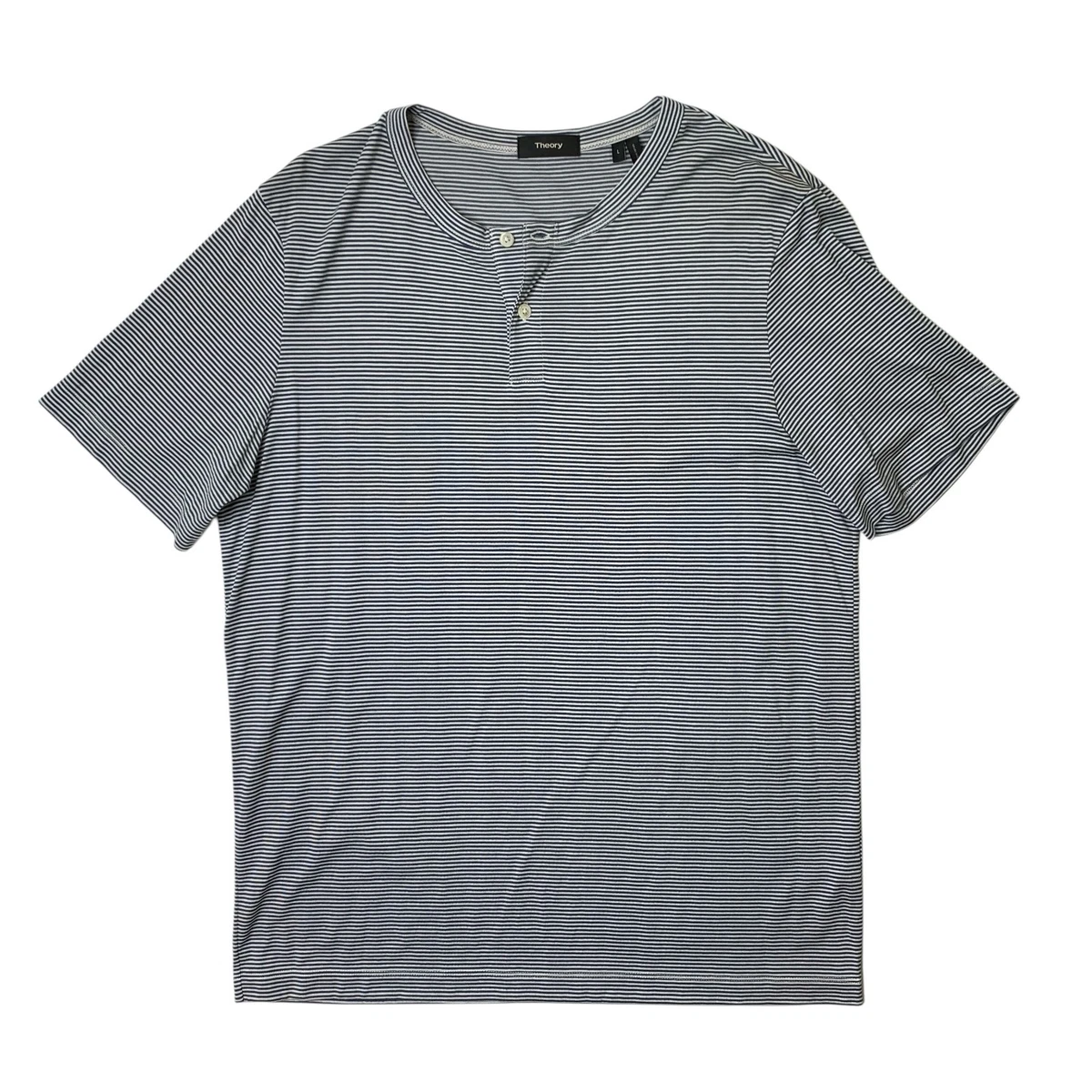 T-shirt NEXT Henley Manches Courtes Homme, Taille M, Rayé Multicolore, Bon état