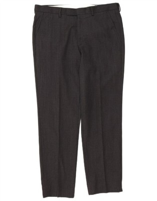 Marks & Spencer Herren Slim Fit Anzughose W34 L31 Grau Wolle DI30