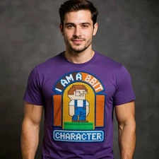 Retro 8-bit character gaming fan design tee, Weird Humor Unisex Shirt, Vintage