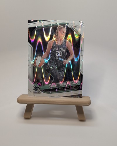 Sabrina Ionescu 2025 Panini Prizm WNBA #19 White Seismic Prizms New York Liberty