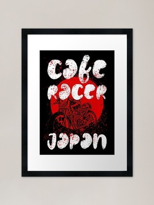Cafe Racer Japan Motorcycle Graphic Framed Wall Art Poster Canvas Print Picture