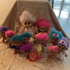 LOT OF 12 VTG TROLL DOLLS 1991 including The True Troll Story