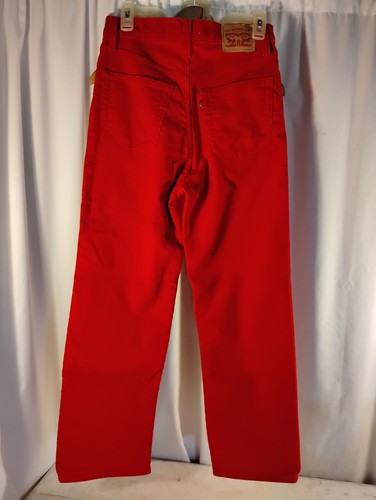Levis Ribcage Straight Ankle Jeans Women 28 Orange Button Fly Corduroy - Picture 2 of 9