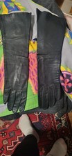 Vintage May  Co. Fine Italian Black Leather Gloves 6 13.5 in length 