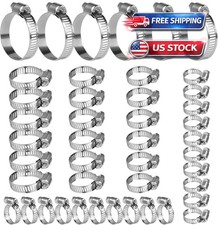45 Pcs Stainless Steel Hose Clamp Assortment Kit Worm Gear Adjustable Hose Clamp