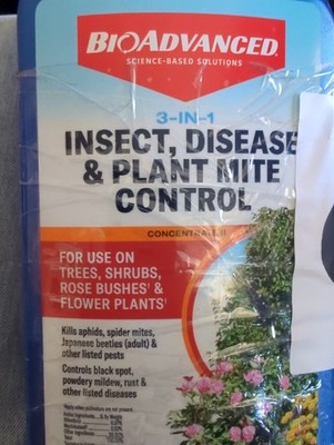BioAdvanced 3 in 1 Insect, Disease & Plant Mite Control, Concentrate, 32 fl oz