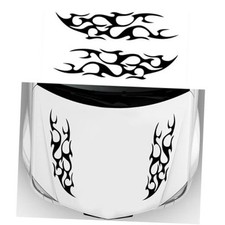 Car Hood Decal Flame Stripes Car Sticker Auto Racing Vinyl Graphics Self Black