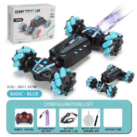 4WD 2.4G Remote Control Stunt Twist Car Toy JC01-Blue NO.JC01 Black/Blue