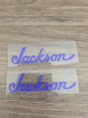 2pc Jackson Guitar Reverse Headstock UV DTF Raised DECAL STICKER Purple