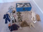 VTG 1960s GI G.I. Joe Astro Locker Blue Wood Graphics 13.3" ACCESSORIES CONTENTS