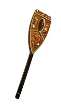 Art Deco Celluloid Barrette, Honey Amber Glass Rhinestone Hair Clip, 1930s
