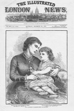 Princess Alice with Prince Maria Victoria - Antique Print 1878