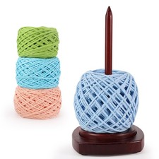 Wooden Yarn Holder for Knitting and Crocheting, Easy Install and Operate Yarn...