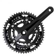 Sunlite Alloy Triple Crankset, 170mm x 52-42-30t, Black/Black