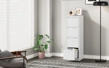 Metal Vertical Filing Cabinet,Lockable 4 Drawer Vertical Storage Cabinet Flat 