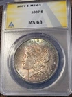 1887 Morgan Silver Dollar ANACS MS63 Beautiful Toning!!! PQ+