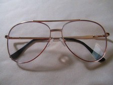 1.00 Strength Aviator Bifocal Reading Glasses for Men/Women, Gold Metal Frames