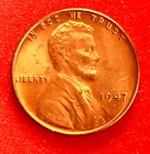 1947-P Lincoln Wheat Cent Penny GEM RED BU From an Original Bank Roll