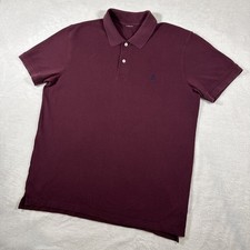 Brooks Brothers Men's XL Burgundy Polo Shirt Short Sleeve Navy Sheep Logo Cotton