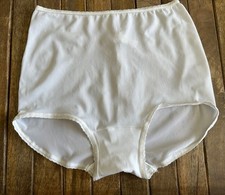 Vtg Bali M/L 7 Silky White High Waist Brief Panty Panties