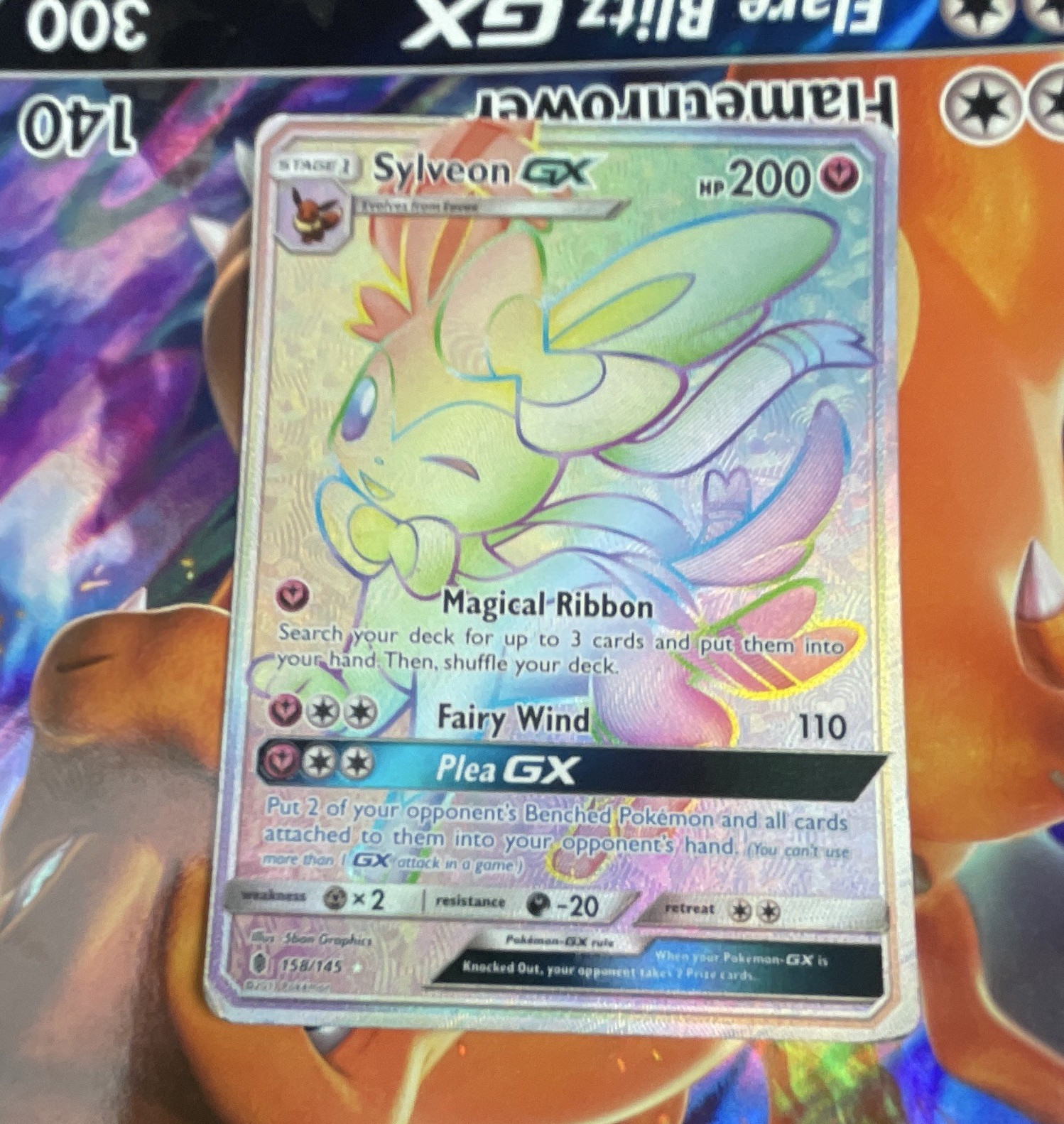 Pokemon TCG Sylveon GX 158/145 Guardians Rising Secret Full Art Holo