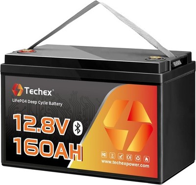 12V 160Ah LiFePO4 Battery Bluetooth 150A BMS for Boat, RV, Solar, Camping